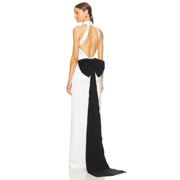 Sans Faff Bristol Bow Evening Dress Gown Halter Formal Bridal Wedding Classy XS - Picture 3 of 12